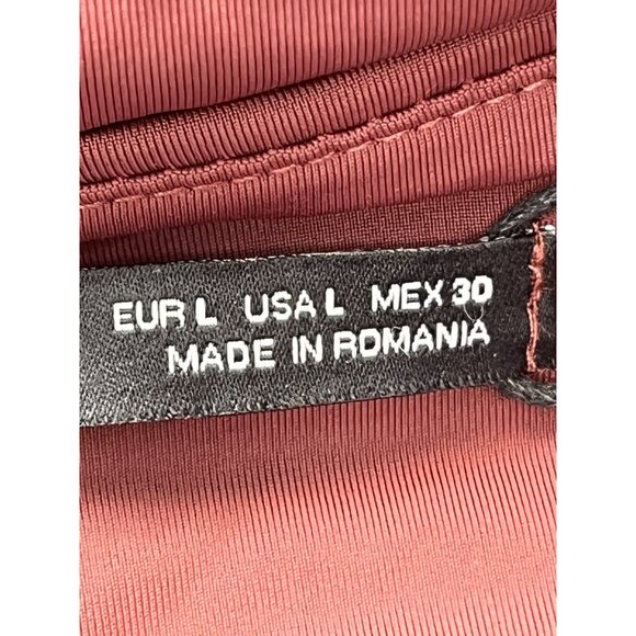 One-Shoulder Asymmetrical Ruched Dress‎ By Zara - Womens Size L - Elegant Maroon - Picture 7 of 9